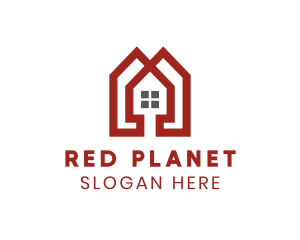 Red Homes Apartment  logo design