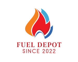 Colorful Flame Fuel logo design