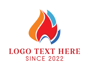 Oil Rig - Colorful Flame Fuel logo design