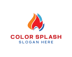 Colorful Flame Fuel logo design