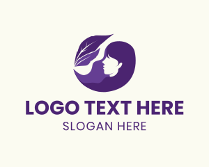 Vegan - Organic Woman Hair logo design
