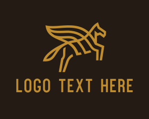 Horse - Golden Luxe Pegasus logo design