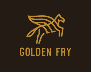 Golden Luxe Pegasus  logo design