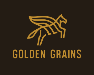 Golden Luxe Pegasus  logo design