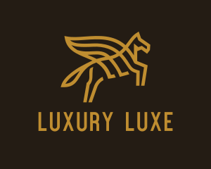 Golden Luxe Pegasus  logo design