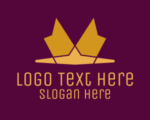 Minimal - Golden Royal Tiara logo design