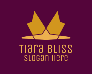 Tiara - Golden Royal Tiara logo design