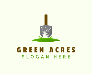 Grass - Grass Shovel Gardening logo design