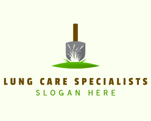 Grass Shovel Gardening logo design