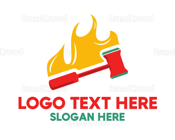 Flaming Red Gavel Logo