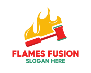 Flaming Red Gavel logo design