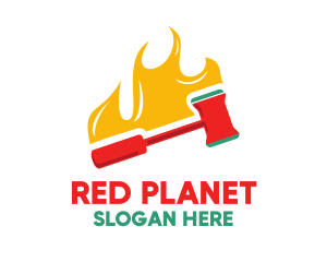 Flaming Red Gavel logo design