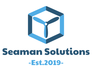 Seaman - Blue Propeller Cube logo design