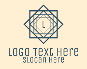 Polygonal - Blue Architectural Letter logo design