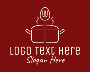 Fork - Minimalist Cooking Pot logo design