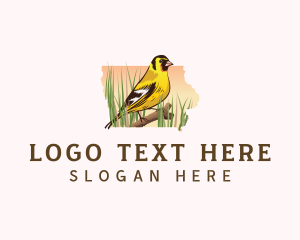 Map - Goldfinch Bird Iowa logo design