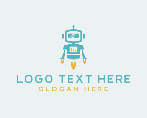 Flying - Tech Flying Robot logo design