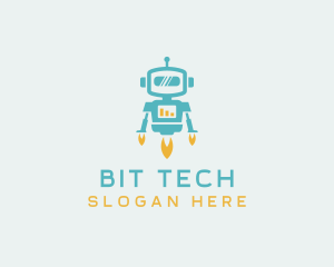 Tech Flying Robot logo design