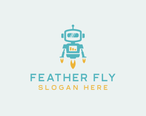 Tech Flying Robot logo design