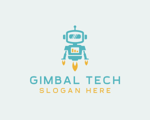 Tech Flying Robot logo design