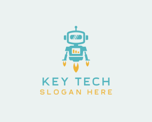 Tech Flying Robot logo design