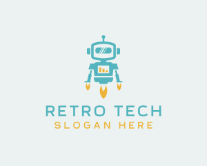 Tech Flying Robot logo design