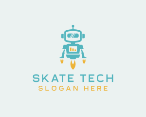 Tech Flying Robot logo design