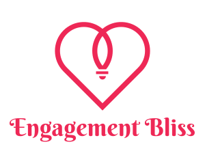 Engagement - Red Heart Ring logo design