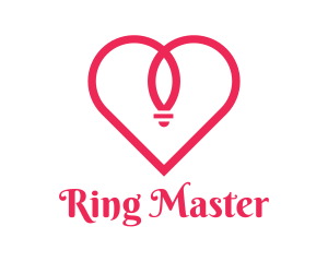 Ring - Red Heart Ring logo design