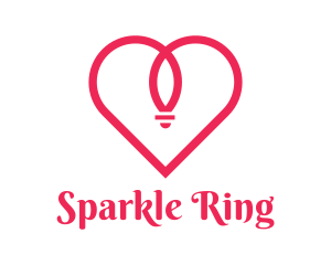Engagement - Red Heart Ring logo design