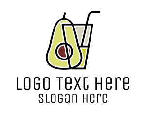 Slushie - Avocado Smoothie Drink logo design