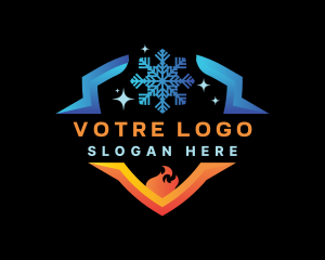 Winter - HVAC Shield Heating Cooling logo design