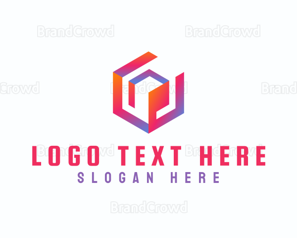 Gradient Abstract Cube Logo