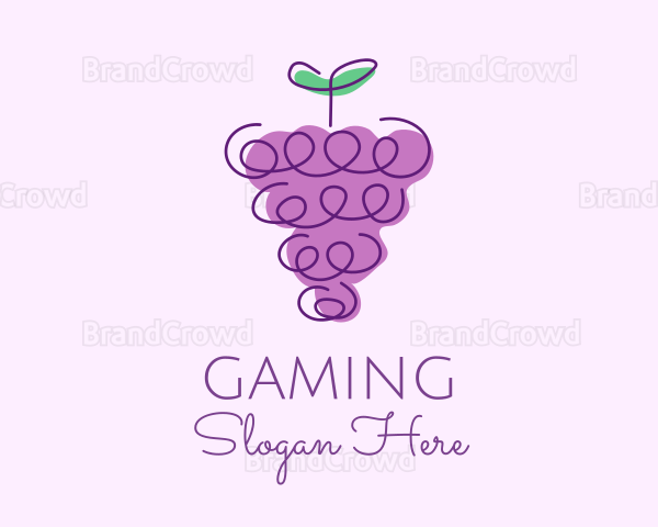 Grape Fruit Line Art Logo