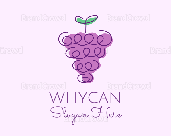 Grape Fruit Line Art Logo