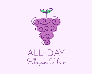 Juice Stand - Grape Fruit Line Art logo design