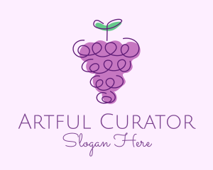 Grape Fruit Line Art  logo design