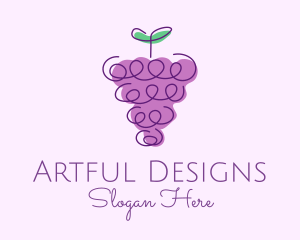 Grape Fruit Line Art  logo design