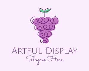 Grape Fruit Line Art  logo design