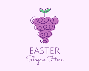 Plum - Grape Fruit Line Art logo design