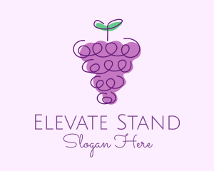 Grape Fruit Line Art  logo design