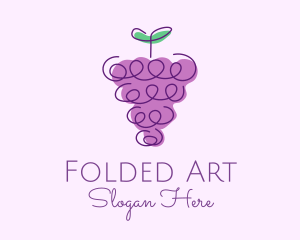 Grape Fruit Line Art  logo design