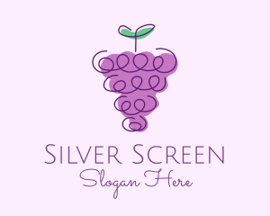 Fruit Shop - Grape Fruit Line Art logo design