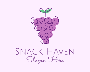 Grape Fruit Line Art  logo design