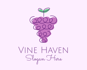 Grape Fruit Line Art  logo design