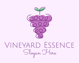 Grape Fruit Line Art  logo design