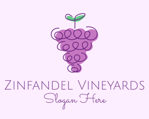 Grape Fruit Line Art  logo design