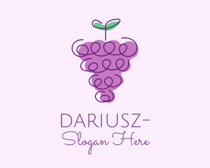 Grapevine - Grape Fruit Line Art logo design