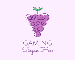 Nutritious Food - Grape Fruit Line Art logo design
