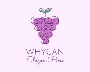 Violet - Grape Fruit Line Art logo design